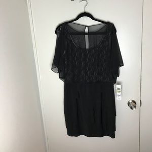 Black lace and mesh party dress